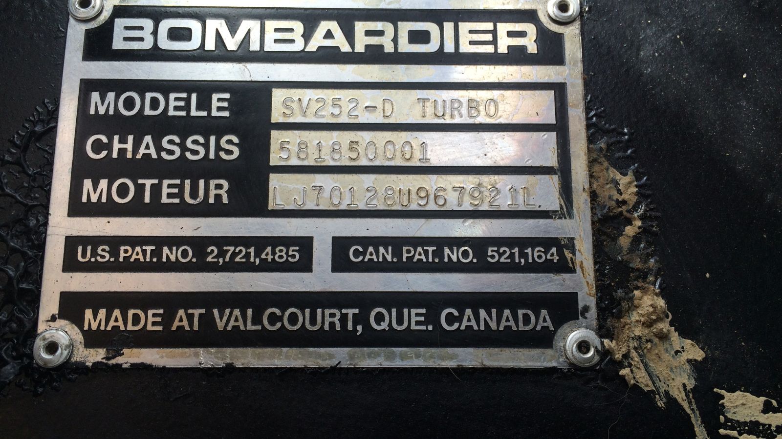  1968 Bombardier SV252 D Turbo at Conquest Equipment Alberta